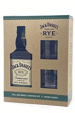 Jack Daniel's Tennessee Rye Whiskey 750ml w/ Two Glasses - Sendgifts.com