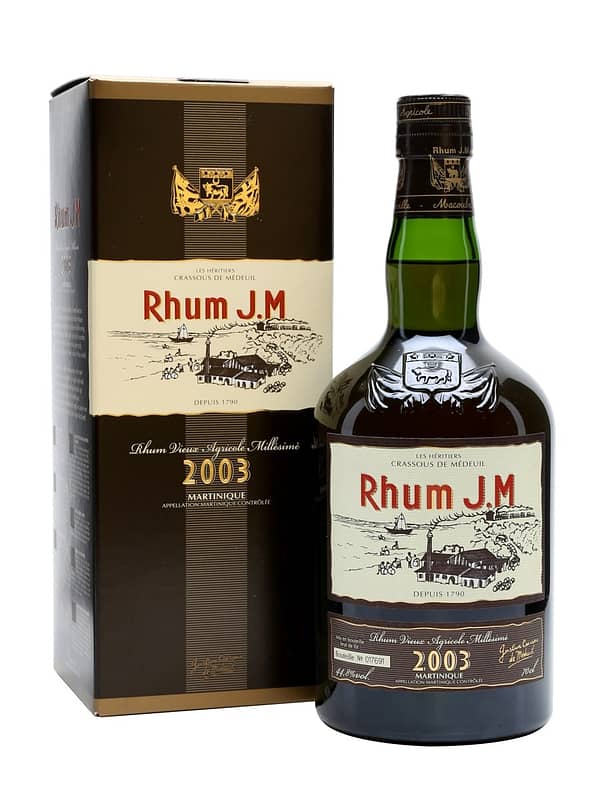 Rhum JM Vintage 2003 10 Years Old Rhum Agricole Martinique Aged Rum